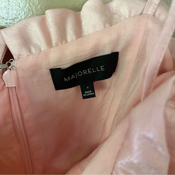 Majorelle Tempest Mini Dress pink cloud off shoulder ruffles Sz S Revolve NWOT - Picture 5 of 7